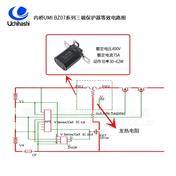 内桥BZ07系列三端保护器等效电路图