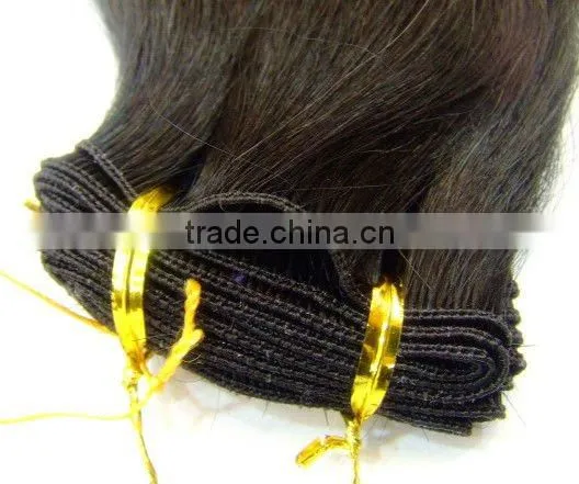 Human Remy hair machine made hair weft