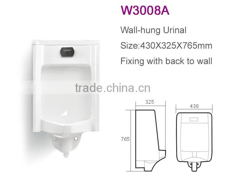 Square waterless china wholesale men's wall hung sensor toilet urinal