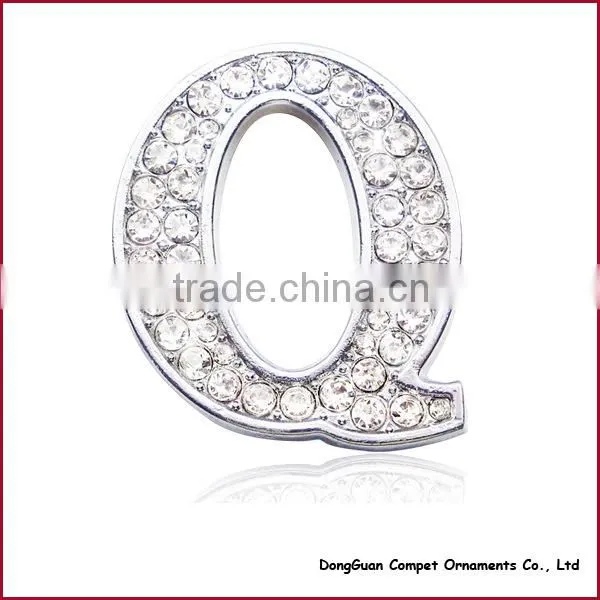 Diy pet Collar Accessories Alloy Alphabets 30mm Full Rhinestone Slide Letters
