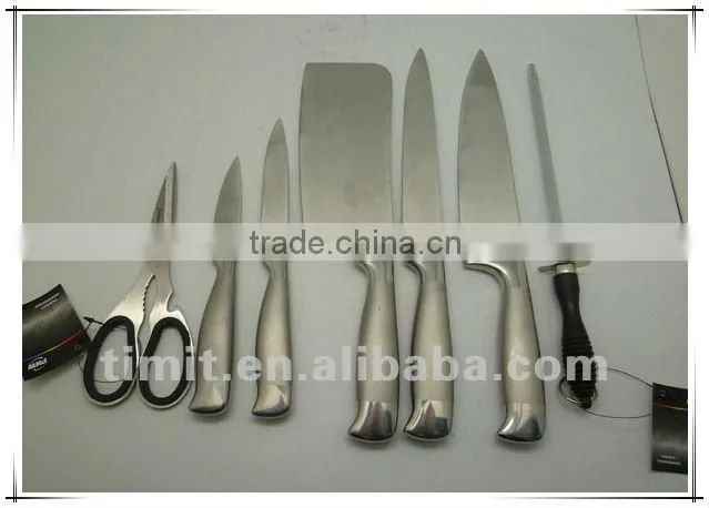 8pcs stainless steel hollow handle good quality kitchen knife