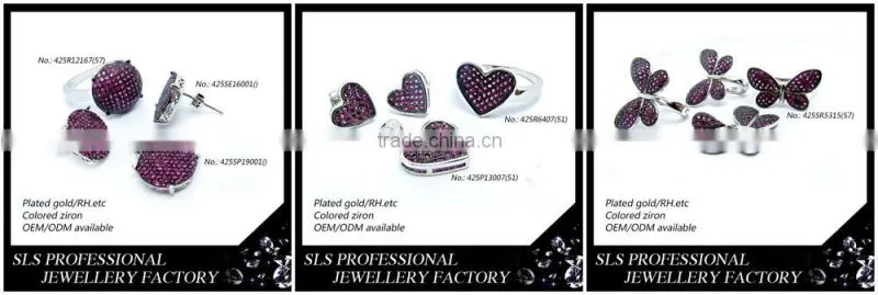 Popular designs of emerald ruby bridal jewelry set for women zircon luxury jewelry set