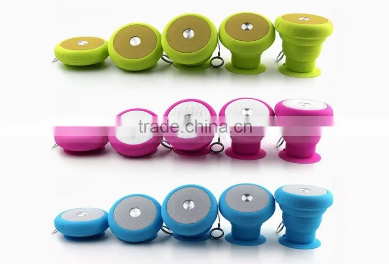 Outdoor Mini Shockprrof Waterproof Speakers Flexable Bluetooth Bathe Mushroom Cloud Speaker With Kaychain