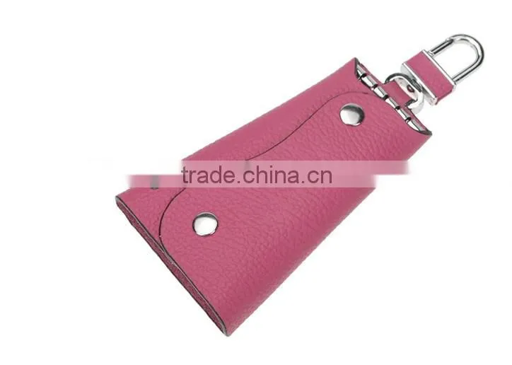 2016 hot sale leather keychains leather key bag leather key holder