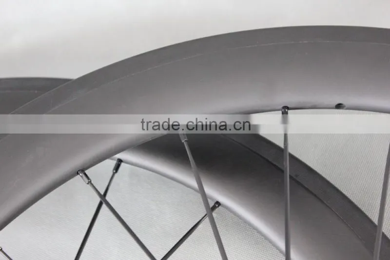 Black hub 700C tubular carbon wheel set professional UD Matt Carbon road bike tubular wheelset W65T