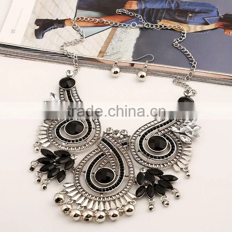 Women Jewelry Set Vintage Boho Turquoise Tassel Pendant Jewelry Sets