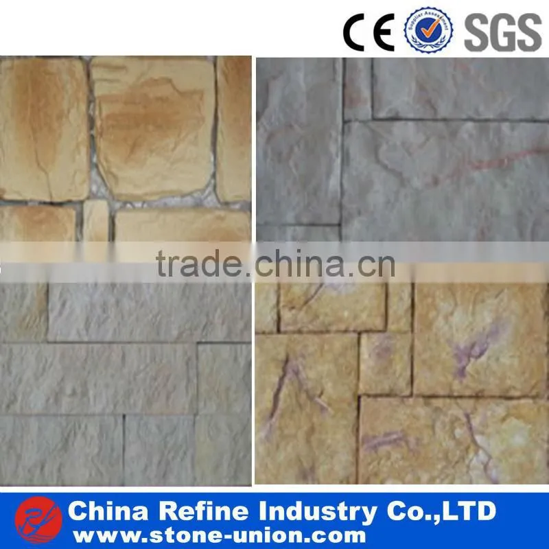 Golden quartzite stone pannel