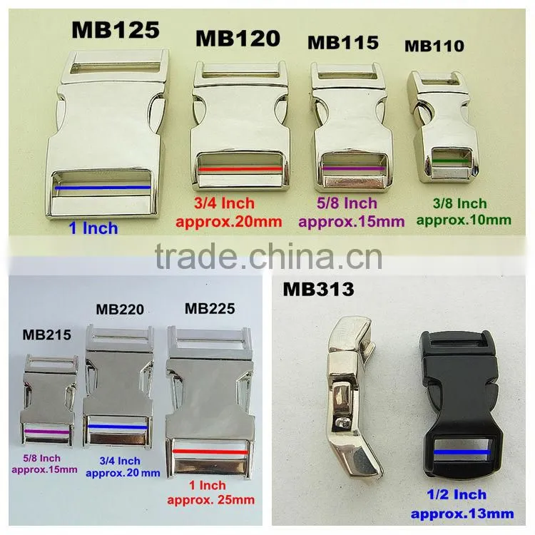 manufactory wholesale colored metal dog collar buckle/paracord bracelet buckle/buckle for dog leash