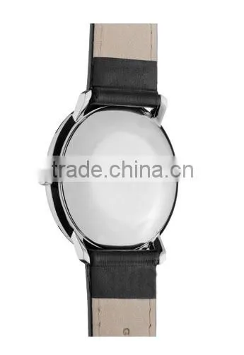 2015 hot selling men stainless steel leather band factory watch