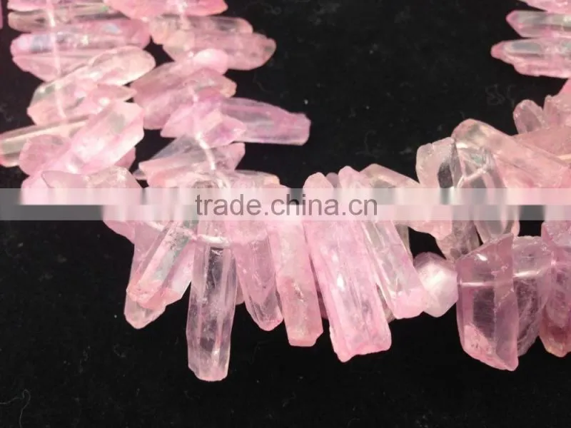 High quality natural citrine color quartz crystal point pendant beads AB quartz