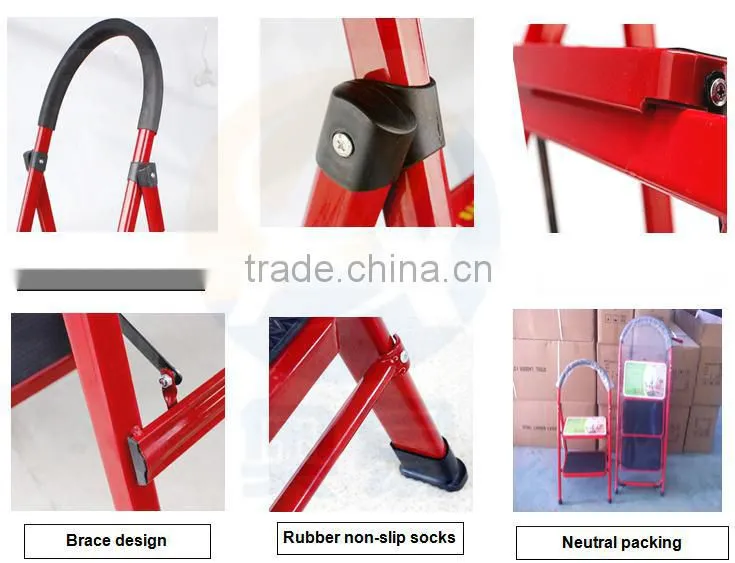 AY EN131/GS approved use for roof top tent portable steel ladder colored step ladder