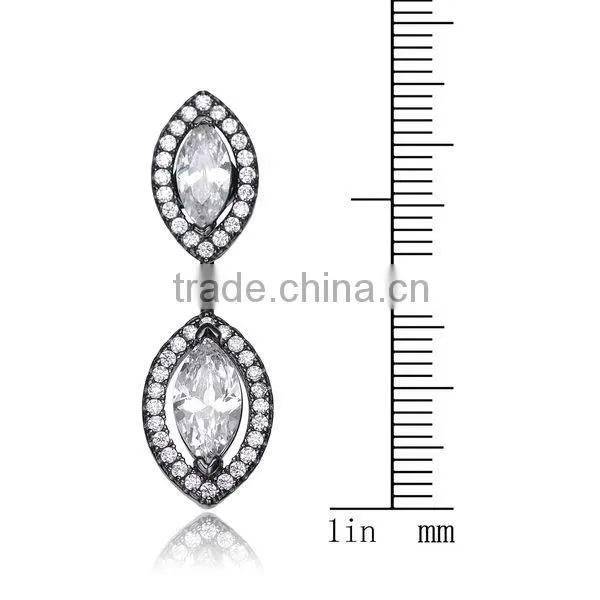 Sterling Silver Clear Cubic Zirconia Ear Jacket Earrings Wholesale