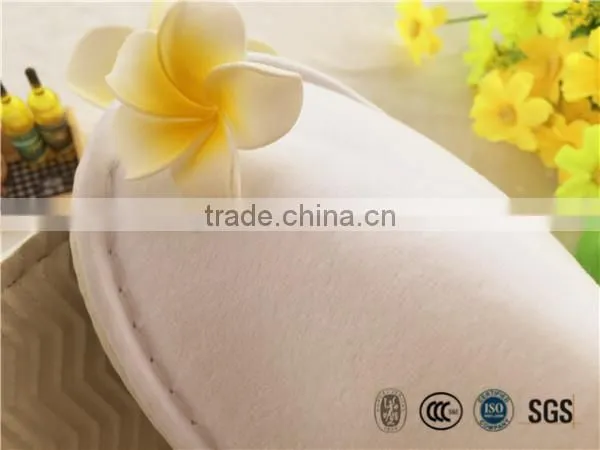 Hotel Cut pile closed toe slipper with tag logo bathroom slippers
