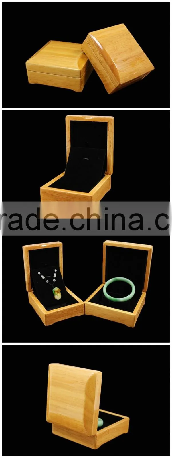 Custom Glossy Finished Chinese Antique Wood Jewelry Box
