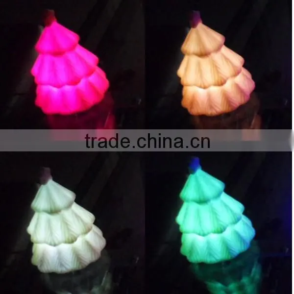 TS-B034 LED Soft PVC Flashing X'mas Tree/7 Color Changing Mini Night Lights