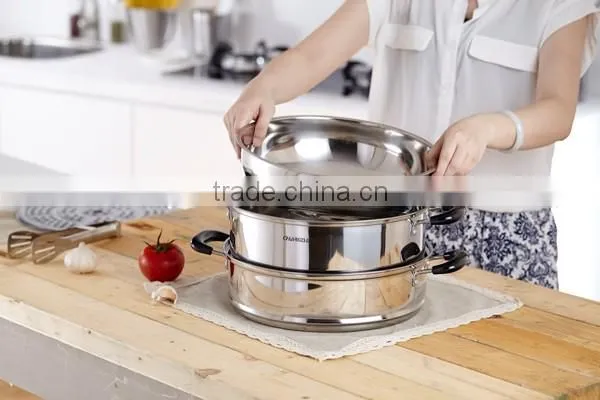 Kitchenware set 2 layers stainless steel 0.5mm food steamer