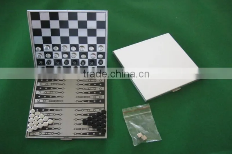 Aluminum Chess Backgammon Set with Magnetic