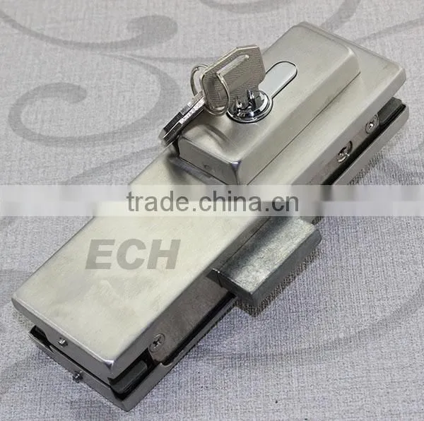 showcase frameless stainless steel sliding glass door lock