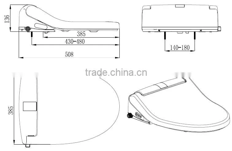 Prefabricated toilet easy operated automatic toilet seat for elderly