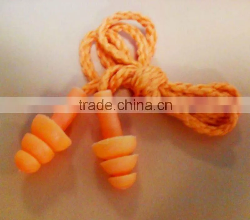 2016 CE silicone ear plugs with cord reusable ear plugs with high quality ear plugs manufacturer