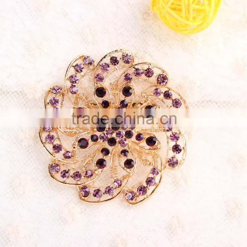 Rhinestone flower brooch pins,Fashion designs crystal rhinestone brooch pin for dresses,wedding