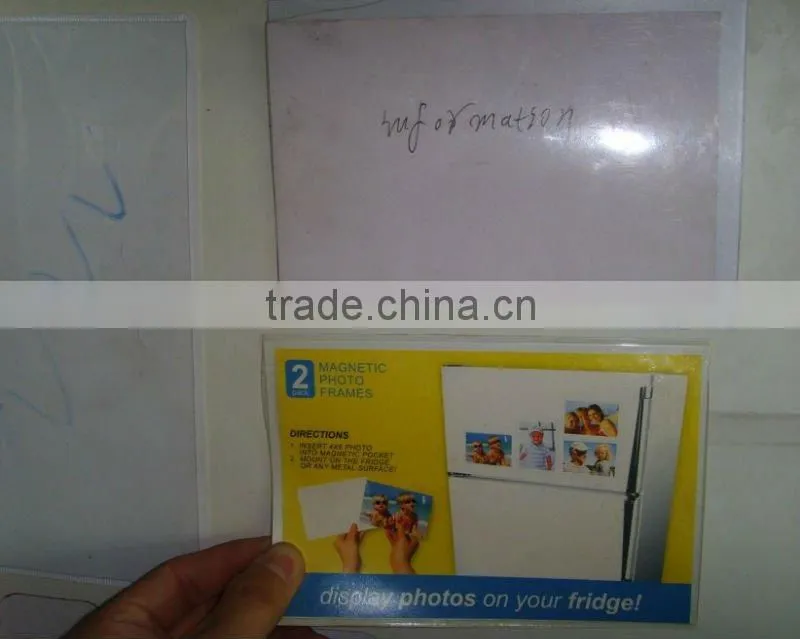 magnetic ticket pouches,magnetic sign holder,magnetic pocket film,0.5mm,vinyl magnetic backing,clear plastic front