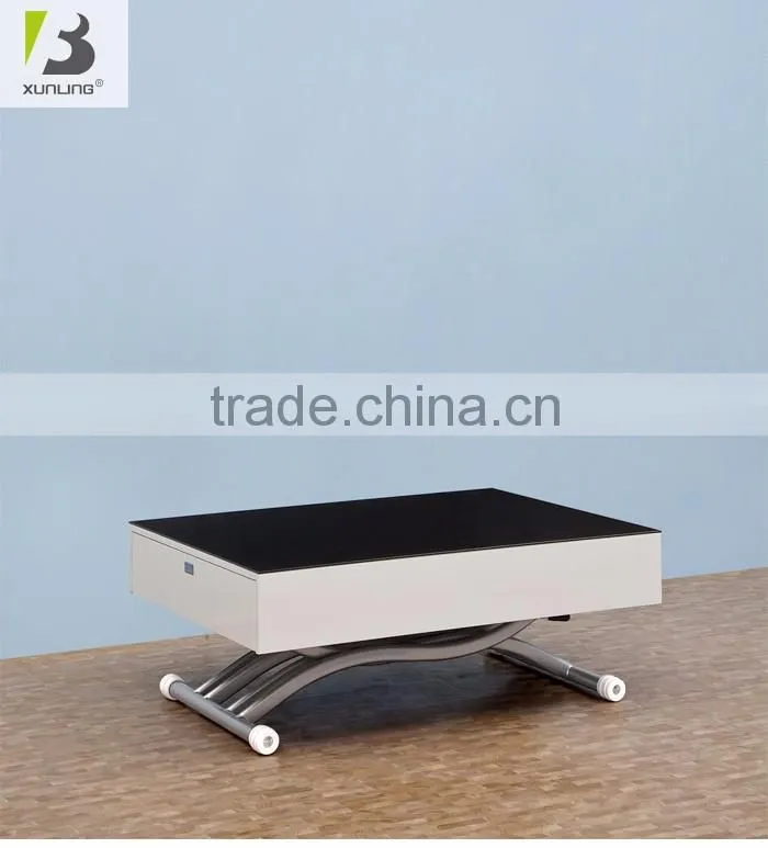 Lift Metal Glass Coffee Table Transformer Mechanism