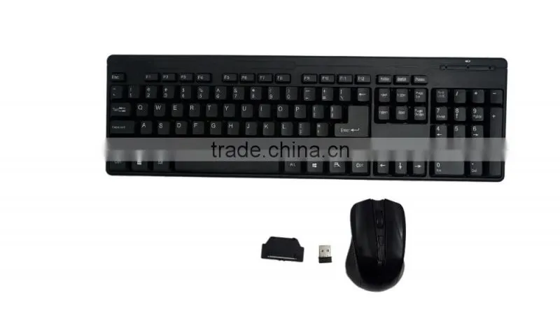 Hot selling usb computer wireless slim standard mouse and keyboard combo
