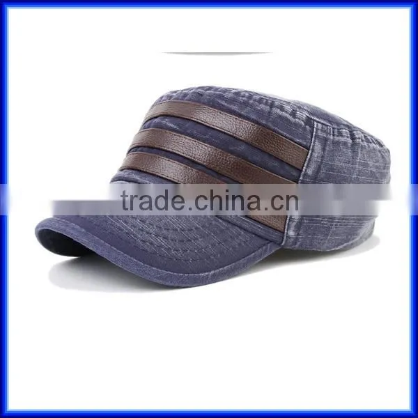Black washed jean cotton women military cap wholesale