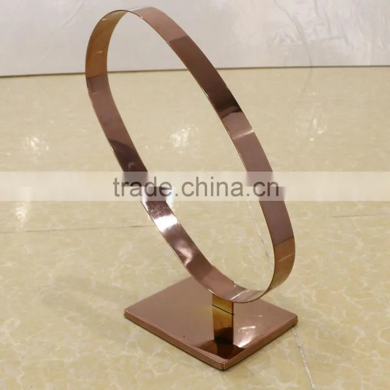 Rose gold round belt display rack stand