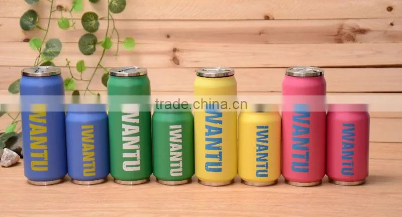 wholesales bottle stainless steel mug with flip up straw
