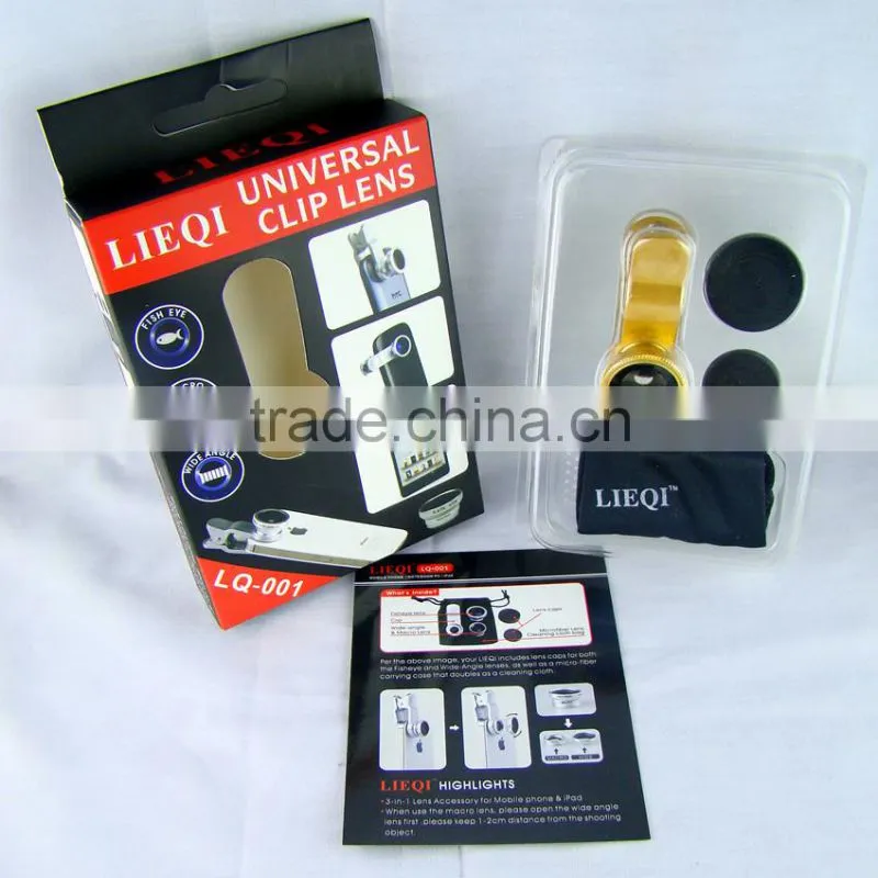 Universal 3 in 1 For Iphone Camera Lens Mobile Phone Fisheye Macro Wide Angle Camera Lens