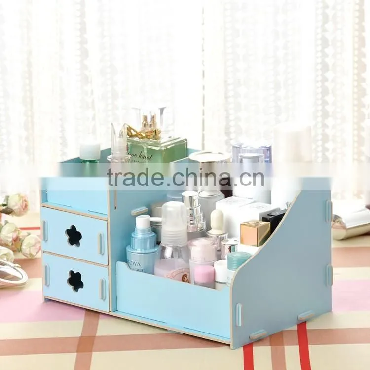 Factory fashionable wooden makeup box/ cosmetic box makeup kit/ luxury makeup box