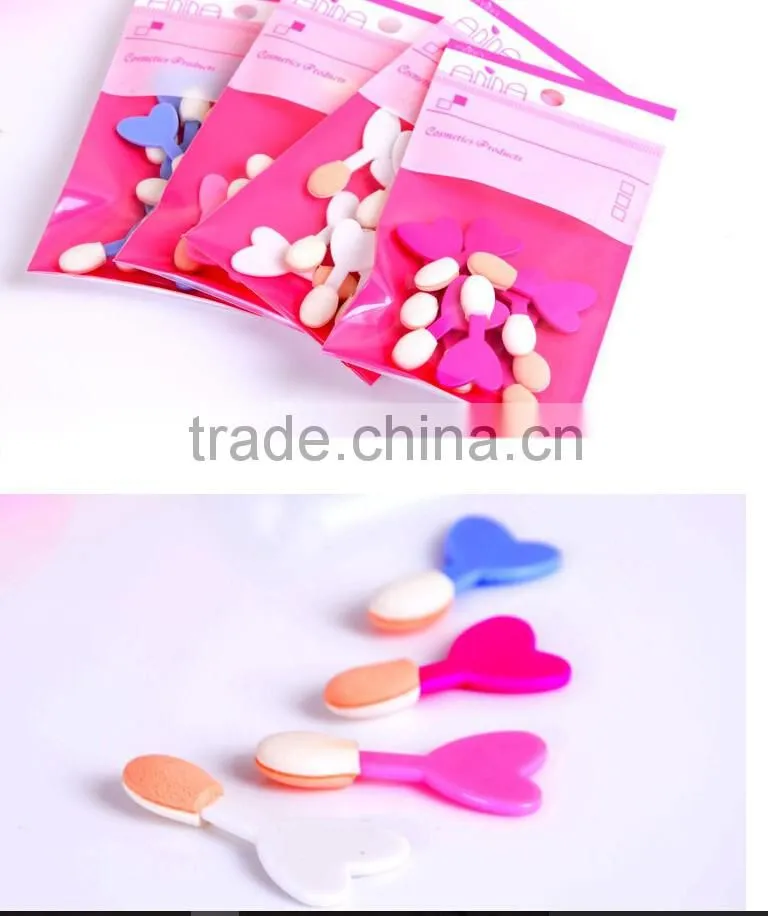 Mendior Heart shaped Eye Shadow Sponge Eyeliner Brush Applicator Tool 8pcs/pack support OEM/ODM
