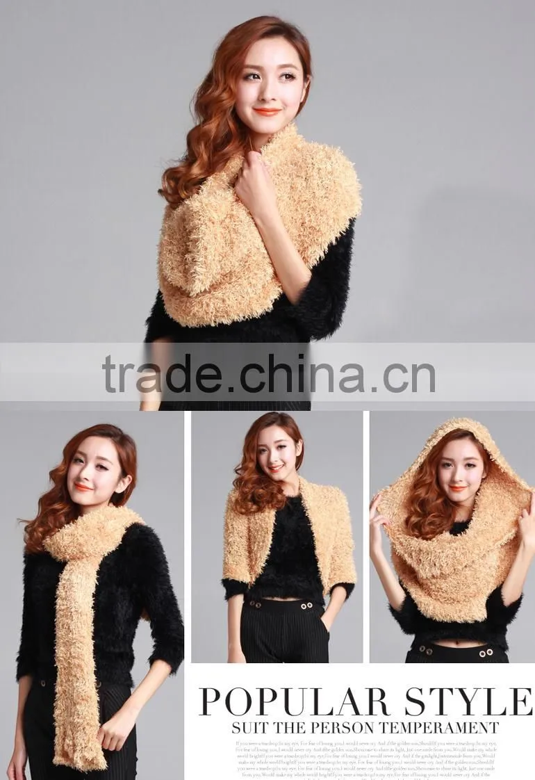 Top Trendy Women Winter Charcoal Fiber Soft Magic Scarf Woolly Knit Scarf Shawl Wrap
