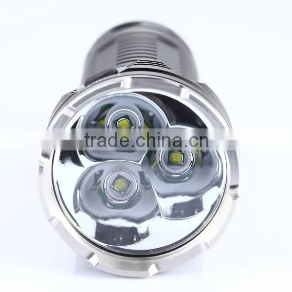 most powerful 3 led 3000lm rechargeable flashlight with 3 18650 battery flashlight RC11