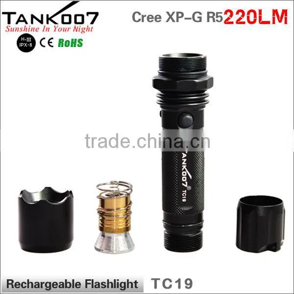 Aluminum Lamp Material rechargeable torch light with 180 lumens