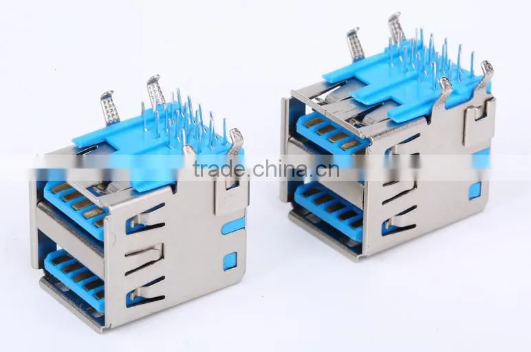 Double USB A TYPE 4Pin right angle usb connector pro-environment