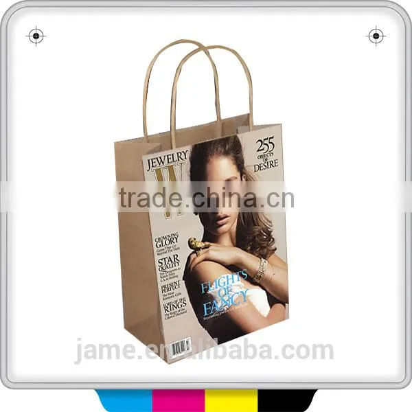 magazine design paper bag by custom logo