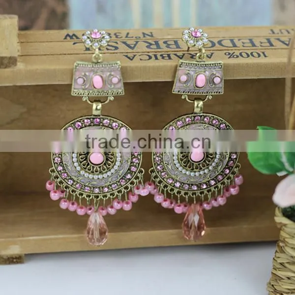girl anique fancy bead earring, beaded tassel earrings