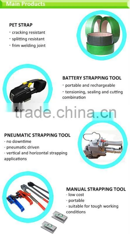 Electric battery powered light weight pallet bundle portable handheld manual PET plastic strapping band machine tools