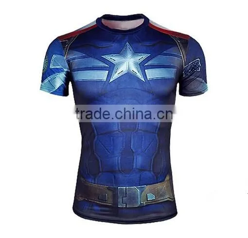 Mens Superhero Long Sleeve Cycling T-Shirt Pro Slim Quick Dry Compression T-Shirt