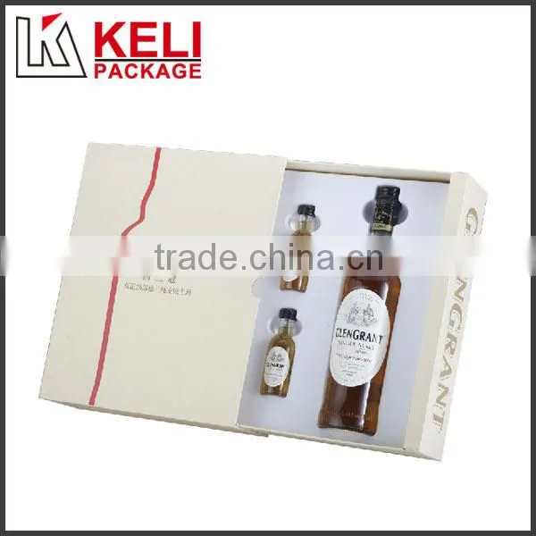 Unique glossy color single bottle cardboard wine box with one shaker
