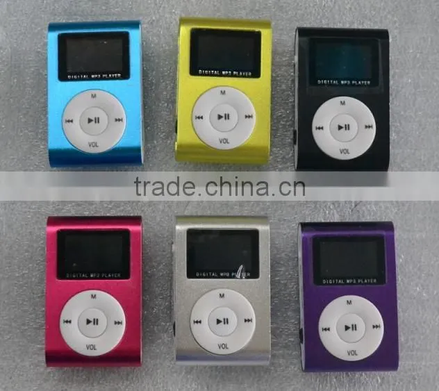 Free prelaod FM LCD display clip mp3 player,metal mini screen mp3 music player