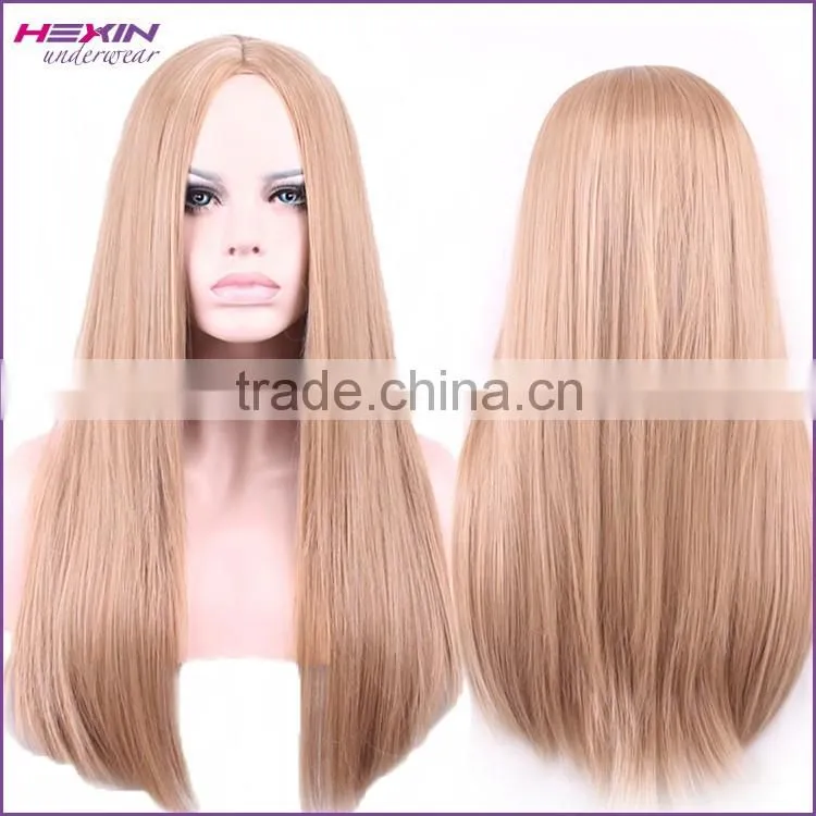80cm Grey Extra Long Straight Wigs Synthetic Wig