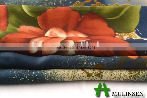 Shaoxing Textile Polyester 50D dubai floral satin fabric