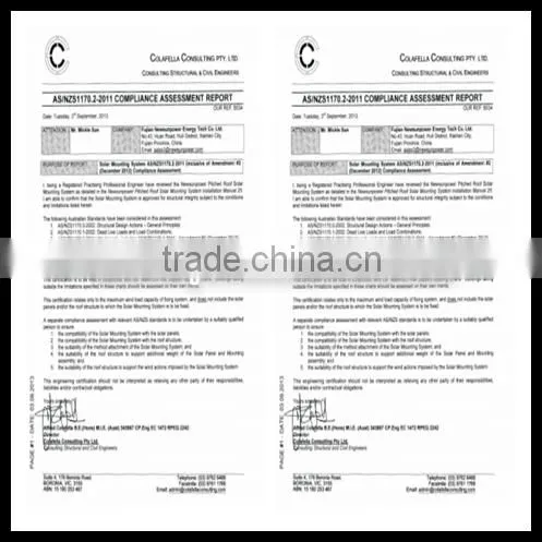 Aluminum Solar Panel Rail Mounting Frames