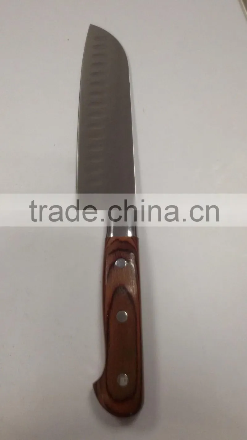 High-end color wood handle 7 sets of knives