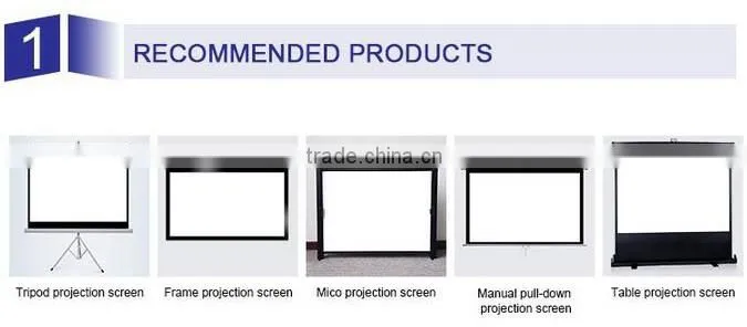 CE certificated 60"-300" Motorized Projection Screen with iron housing