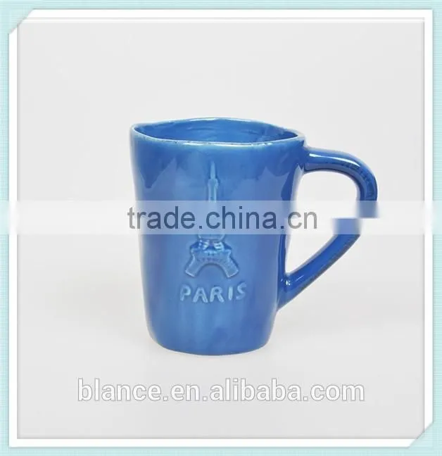 custom 400ml Eiffel Tower mug with pure color in different design